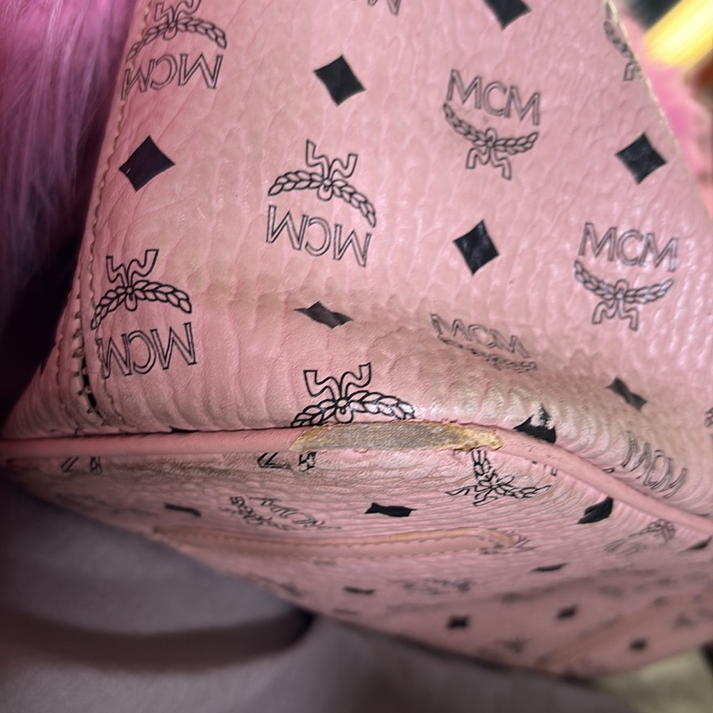 MCM Pink Visetos Monogram Tote Bag - Picture 7 of 7